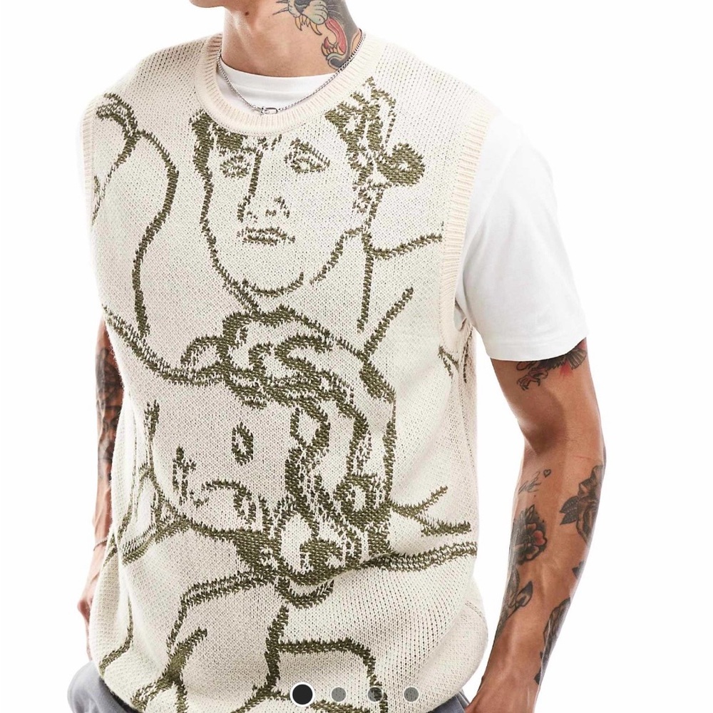 ASOS Knit Vest in Cream and Gray. Never used.